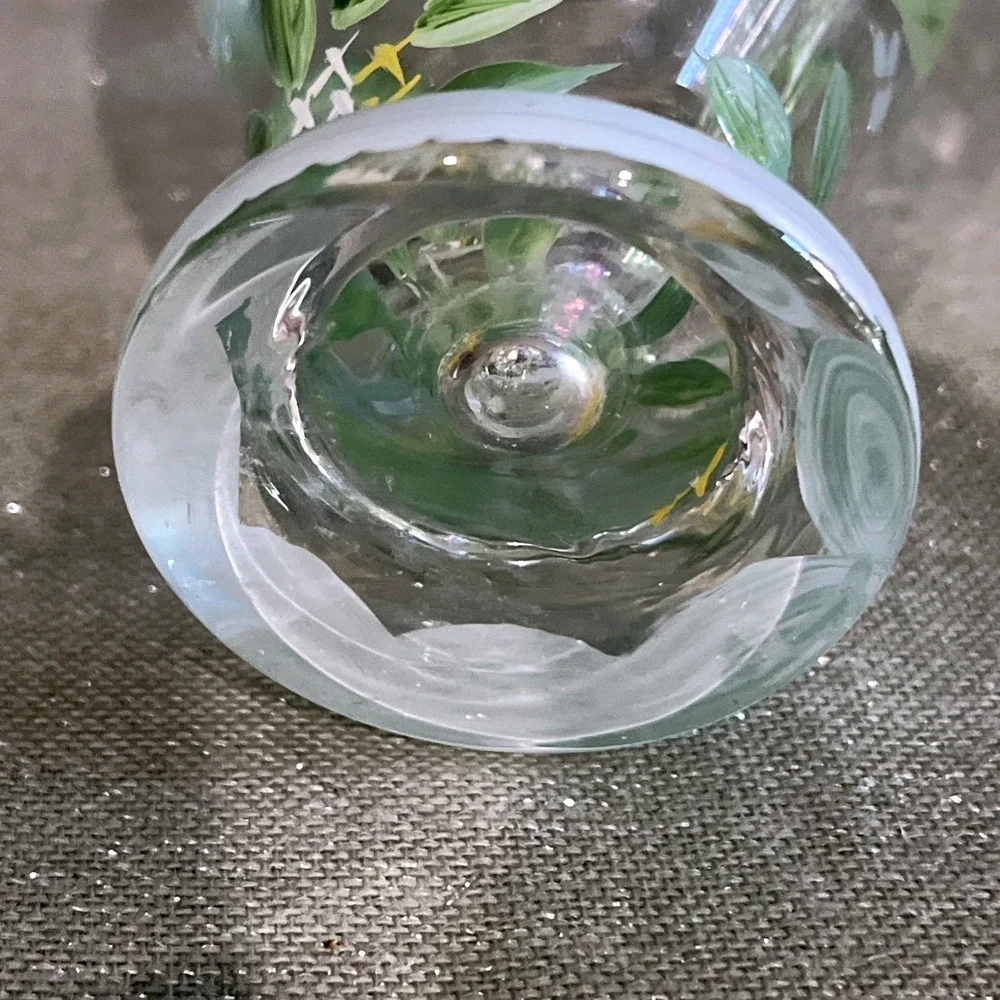 Tracy Porter Vintage Hand-Painted Glass Bud Vase~EUC